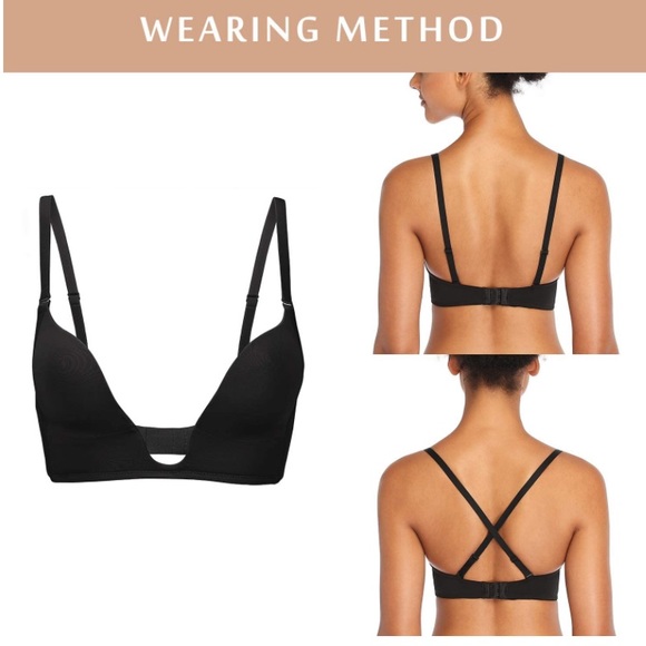 DotVol 34D Deep Plunge Bra Convertible Push Up Low Cut Seamless Wireless Bra - Picture 5 of 5